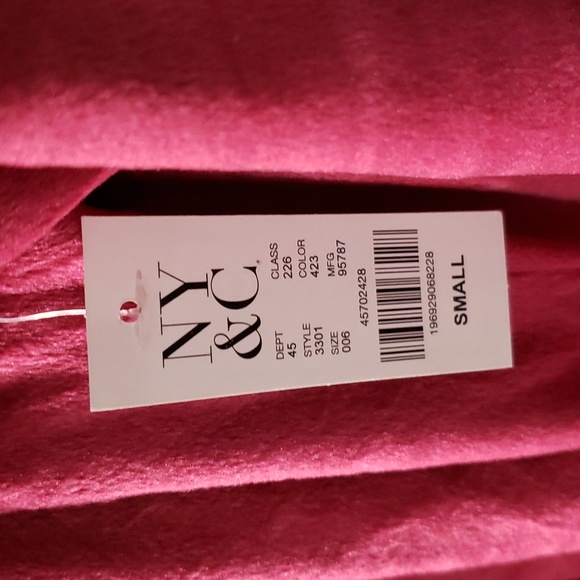 NWT NY&Company Velour Duster Jacket in Wild Berries. Sz Small.  Magenta. - Picture 5 of 10